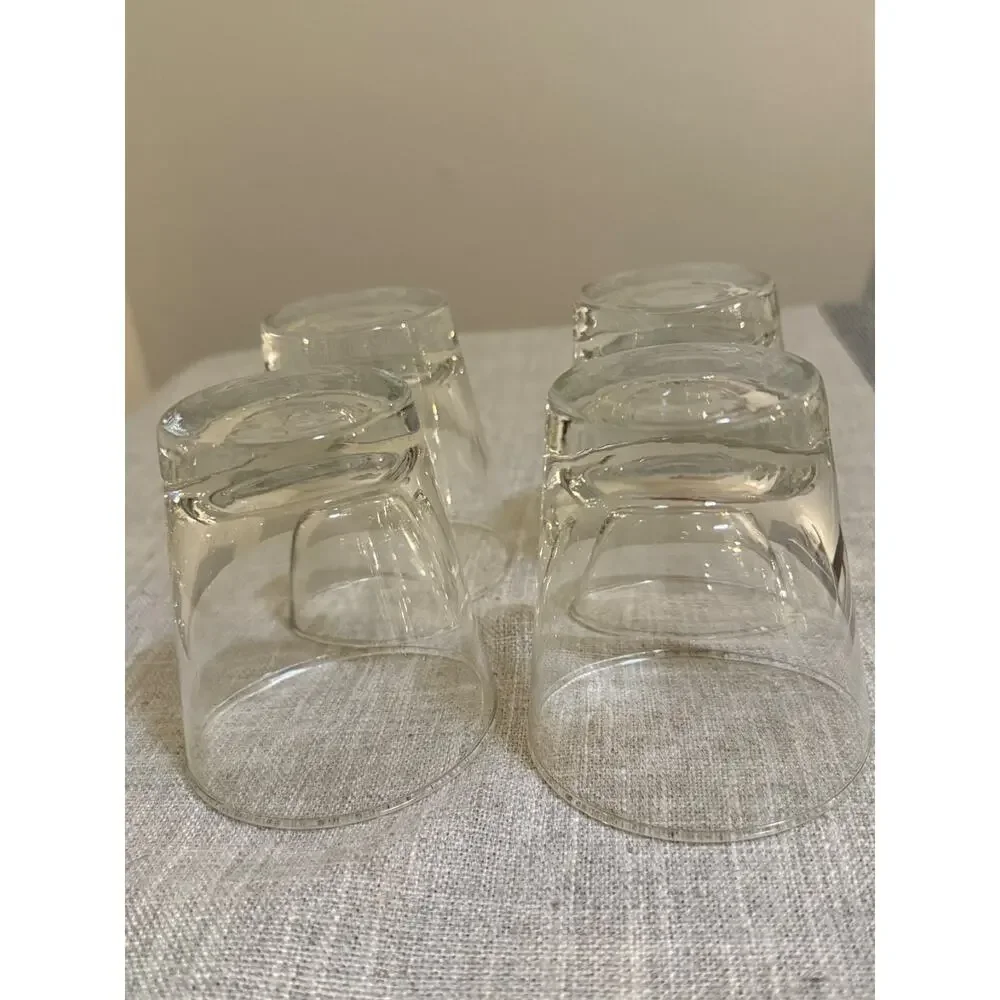 Libbey Heavy Base Lowball Rocks Whiskey Glasses Set of 4 Clear Barware USA